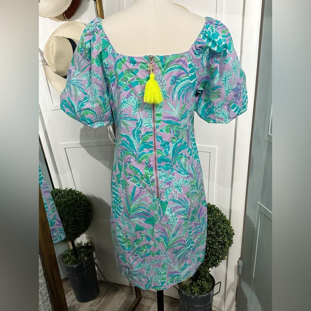 Lilly Pulitzer Lettie Short Sleeve Dress Purple Iris On the Chase Size 10 - Picture 4 of 8